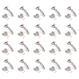 Emuca - Set Scharniere für Eckanschlag X91 mit sanftes Schließen und Montageplatte mit gemischter Einbau, öffnung 105o, Vernickelt, 20 St.