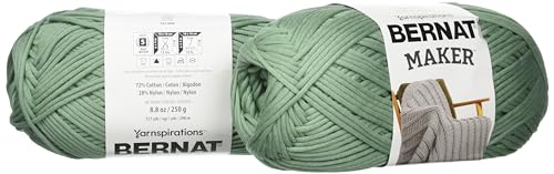 Image of Bernat Maker Lichen Yarn of 250g /8.8oz - 72% Cotton 28% Nylon - #5 Bulky - 290m /317Yards - for Knitting, Crochet and Amigurumi (Pack of 24)