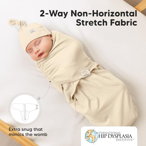 Image of 3pk Organic Swaddles for Newborns Girls, Boys & Hats (Slate, 0-3M) | Soft Cotton Baby Sleep Sacks 0-3 Months, Breathable Baby Hats and Swaddles 0-3 Months, Newborn Essentials Must Haves