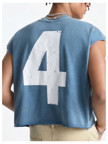 Men's Number Graphic Short Cap Sleeve Tank Tops Summer Crew Neck Baggy Workout Muscle T-Shirts2