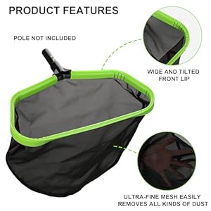 Upgraded 175 double layer pool net rake heavy duty self repair net fine mesh for particle debrisideal for above ground in ground swimming pools no pole included  urban country home decor
