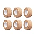 6 Pieces 1 Inch Wide Skin Colour Elastic Self- Adhesive Bandage Finger Tape,Wrap Bandages, for Wrist and Ankle Sprains & Swelling