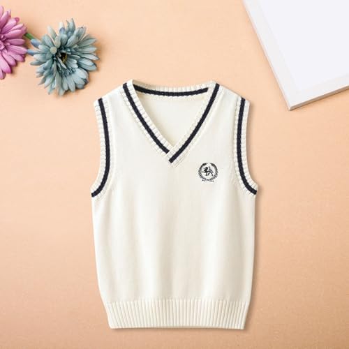 Kids Boys' V-Neck Sweater Vest School Uniform Clothes for Teen Girl Soft Comfy Pullover Trendy Preppy Knitted Waistcoat Vest4