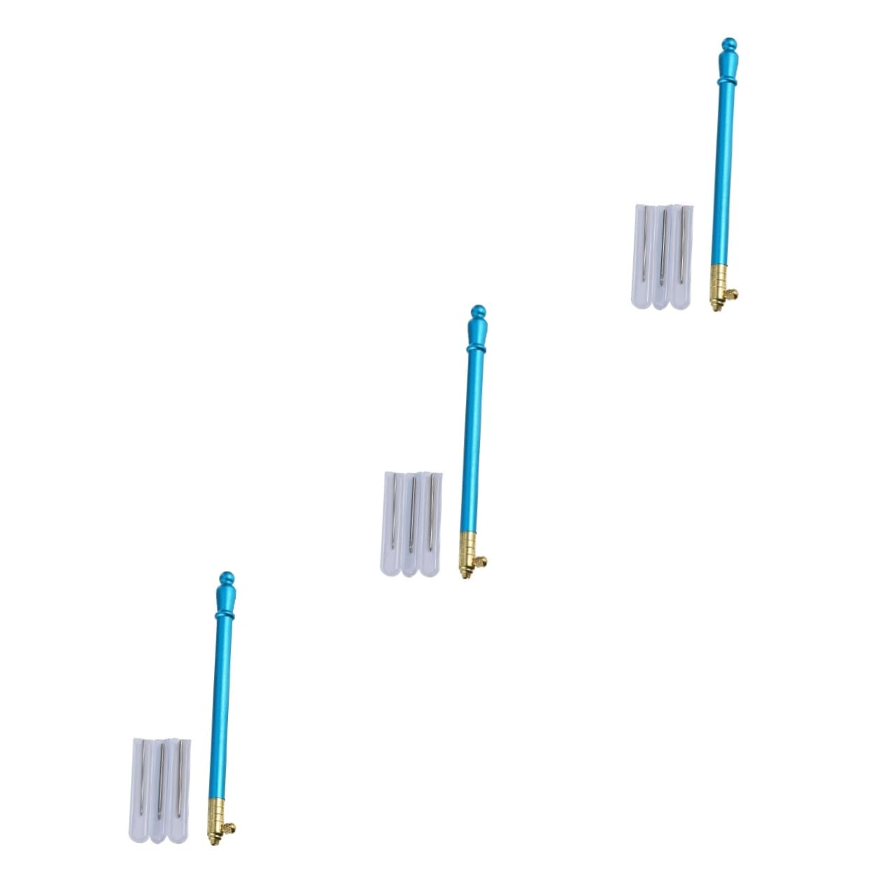 HOODANCOS 3juegos Agujas De Bordado Punch Needle Mango Ergonómico y Antideslizante Para Manualidades De Costura Kit De Agujas Para Tejer y Bordar Para Proyectos Creativos