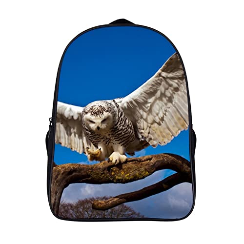 Sac à dos d'école animal harfang des neiges pour enfants cartable mixte 40x28x16cm