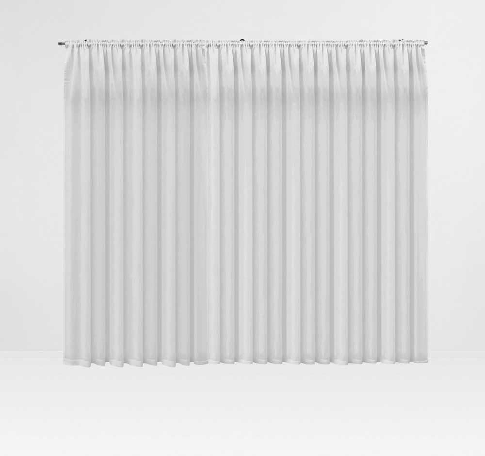 Rideau occultant blanc/gris clair - Couleur unie avec galon fronceur, Rideau thermique, opaque et absorbant le bruit, pour chambre à coucher, salon et chambre d'enfant (H/l) : 160/600 cm