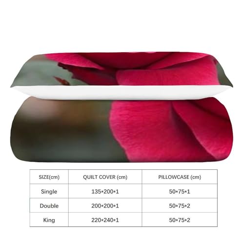 Imprimé 3D housse de couette fleurs plantes romantique microfibre 135x200