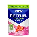 USN Diet Fuel Vegan Strawberry 880g: Dairy Free Vegan Meal Replacement Shake & Vegan Protein Powders