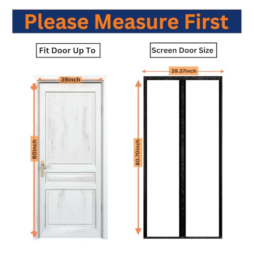 Image of Royalkart Transparent PVC Magnetic Door Curtain | Hands Free Self-Closing Screen | Blocks Insects & Outside Dust | Clear See-Through Screen for Home, Kitchen, AC Room, Shop | Door Size- 100cm x 205cm