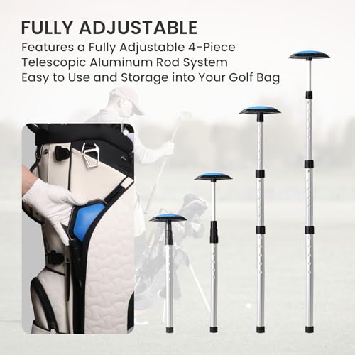 Bolsa de viaje de golf XJBTBA con soporte de aluminio ajustable de 4 secciones 5