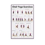 Generic Chair Yoga Poster Chair Yoga Exercises Poster for Seniors Canvas Painting Posters And Prints Wall Art Pictures for Living Room Bedroom Decor 12x18inch(30x45cm) Unframe-style