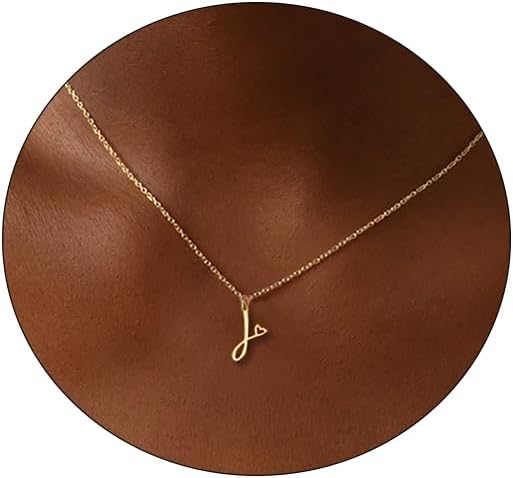 Initial Necklaces for Women, Dainty 14K Gold/Silver Letter Pendant Necklace Trendy Simple Cute Necklaces Monogram Name Choker Necklace Jewelry Gift
