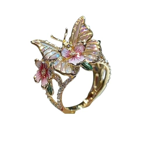Bagues Tendance pour Filles anneaux papillons réglables mode