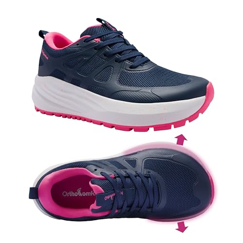 Image of OrthoComfoot Women's Orthopedic Wide Plantar Fasciitis Shoes:Comfortable Arch Support Flat Feet Orthotic Sports Sneakers,Casual Hammer Toes Trekking Walking Running Shoes for Foot Heel and Pain Relief