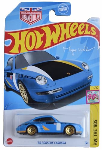 Hot Wheels Porsche Carrera 1996 escala 1:64 azul miniatura 1