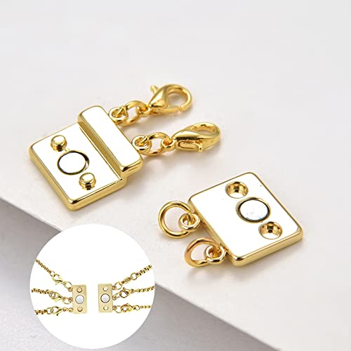 4 Pcs Necklace Layering Clasps, Magnetic Necklace Separator For Layering Gold And Silver Necklace Connector For Stackable Necklaces And Chains #TOP5