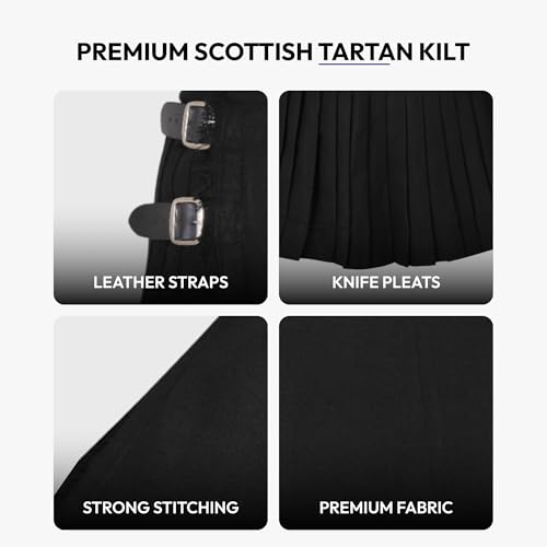 Image of 8 Yard Mens Kilt - Authentic Tartan Kilt for Men Highland Outfit for Weddings & Traditional Scottish Wear