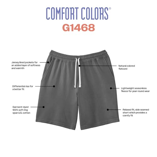 Comfort Colors Unisex-Adult Lightweight Cotton Sweat Shorts with Pockets, Style G14682