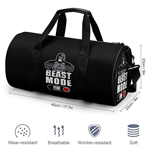 Beast Mode On Sports Gym Bag Portable Duffel Bag Travel Workout Bag with Adjustable Strap for Men Women2