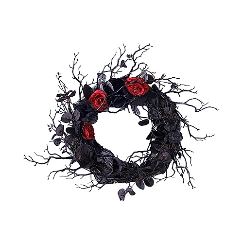 17.7 Inches Gothic Style Weird Yet Elegant Halloween Wreath for Front Door - image 1