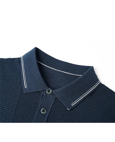 Dcvmvmn Men's Solid Color Business Casual Pullover Sweater Warm Knitted Long-Sleeved Jumper3