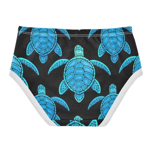 Cotton Toddler Underwear Floral Blue Sea Turtles Black Girl Panties Cute Animal Underpants Briefs 2t2
