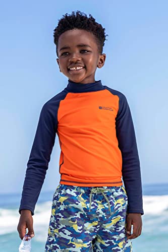 Foto von Mountain Warehouse Neoprenanzug Kinder - Langarm-Neoprenanzug mit UV-Schutz Rash Guard, Schwimmanzug für Jungen und Mädchen, Flatlock-Nähte, schnell trocknend, dehnbar Gebranntes Orange 11-12 Jahre