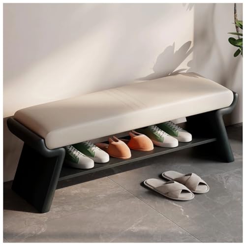 Banco de Almacenamiento de 2 Niveles for Dormitorio, Banco de Entrada Multifuncional con cojín, Marco de Madera Estable, hogar for Entrada, Dormitorio, Sala de Estar, Pasillo(Orange2,100cm/39.37in)