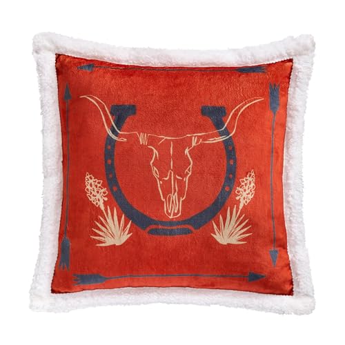 Image of Paseo Road Indigo Hill by HiEnd Accents Marfa 18x18 Orange Throw Pillow