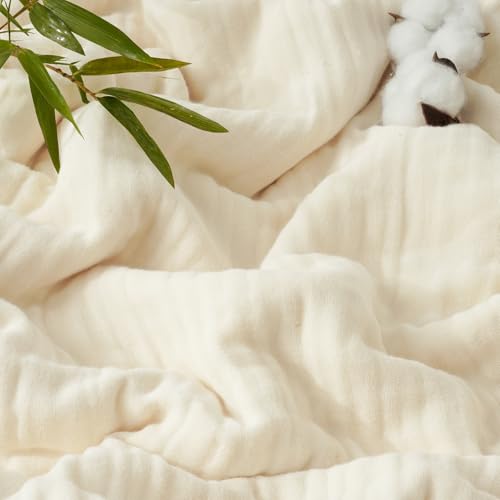 10 Best Bamboo Throw Blankets That Add Luxury to Any Space 1 PHF Cooling Muslin Throw Blanket for Hot Sleepers