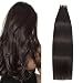 Tape in Hair Extensions #2 Dark Brown 100% Remy Human Hair Extensions Silky Straight for Fashion Women 20 Pcs/Package(16Inch #2 30g)