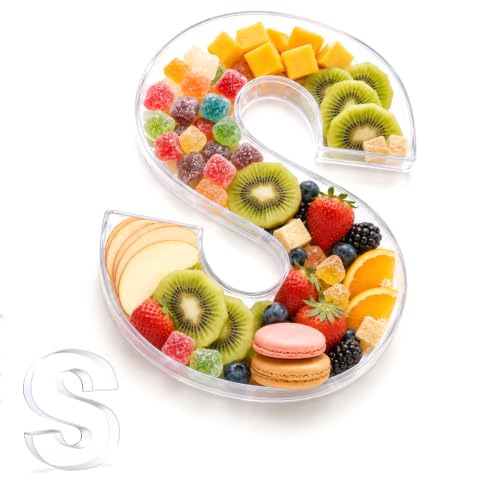 Image of Pooqla 10 inch Acrylic Letter Charcuterie Tray Birthday Party Fillable Box S