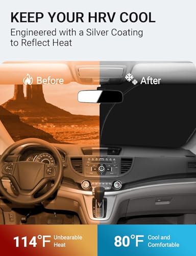 Image of Proadsy 2026 Upgrade Front Windshield Sun Shade Foldable Sunshade Protector Custom Fit 2016-2022 HR-V LX Sport EX EX-L Accessories