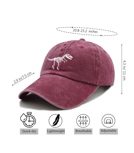 Gorra de béisbol con bordado de dinosaurio para mujer miniatura 5