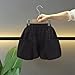 Girls Bubble Shorts Y2K Trendy Elastic High Waist Ruffle Shorts Summer Fashion Wide Leg Bloomers Pants with Pockets A01-Black 10-11Y