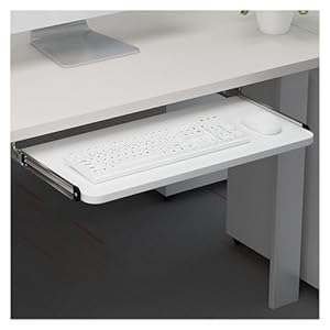 JosuE Tastaturschublade Unter Dem Schreibtisch, Desktop-Tastaturablage 25cm Breit, Computer-Schublade für Heim und Büro, Weiß (Size : 75x25cm(29.5x10inch))