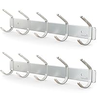 Homephix Coat Hooks Wall Mounted - Heavy Duty Coat Rack (2 Pack) - Stainless Steel Coat Hooks for Wall - Rust Resistant and Multipurpose Coat Hangers Wall Mounted for Hanging Clothes, Hats and Towels