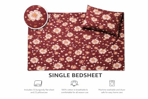 Image of AAZEEM Microfibre Single Bedsheet 100% Microfibre Full Size Sheets Set, Soft & Comfy, Bedsheet & Pillowcases Sets, Machine wash |Bedsheet Size 60 X 90 Inches Pillow - 17 X 27
