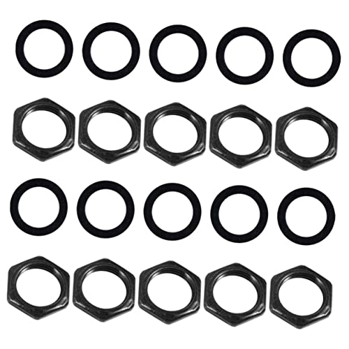 GOOHOCHY Electric Guitar Hardware Kit 20 Pcs M9 Guitar Nut and Gasket Set Replacement Parts for Worn Out Jack Socket Nuts