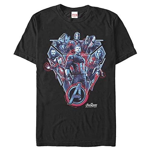 T-shirt Marvel grande taille 4XL bleu marine pour homme à manches courtes