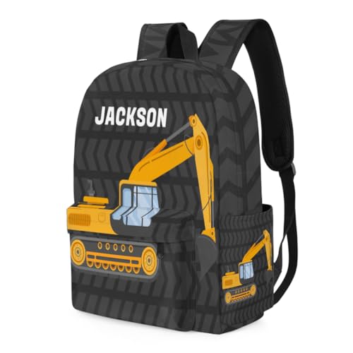 Excavator Truck Customized Kids Backpack for Boys Cool Car Personalized Preschool Toddler Backpack Kindergarten Nursery Bookbag Travel Children School Bag3