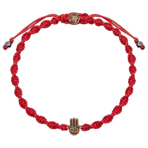 Image of KARMA AND LUCK Guardian of Blessing, Men's Red String Bronze Charm Bracelet, Handmade in Bali for Protection, Adjustable Size