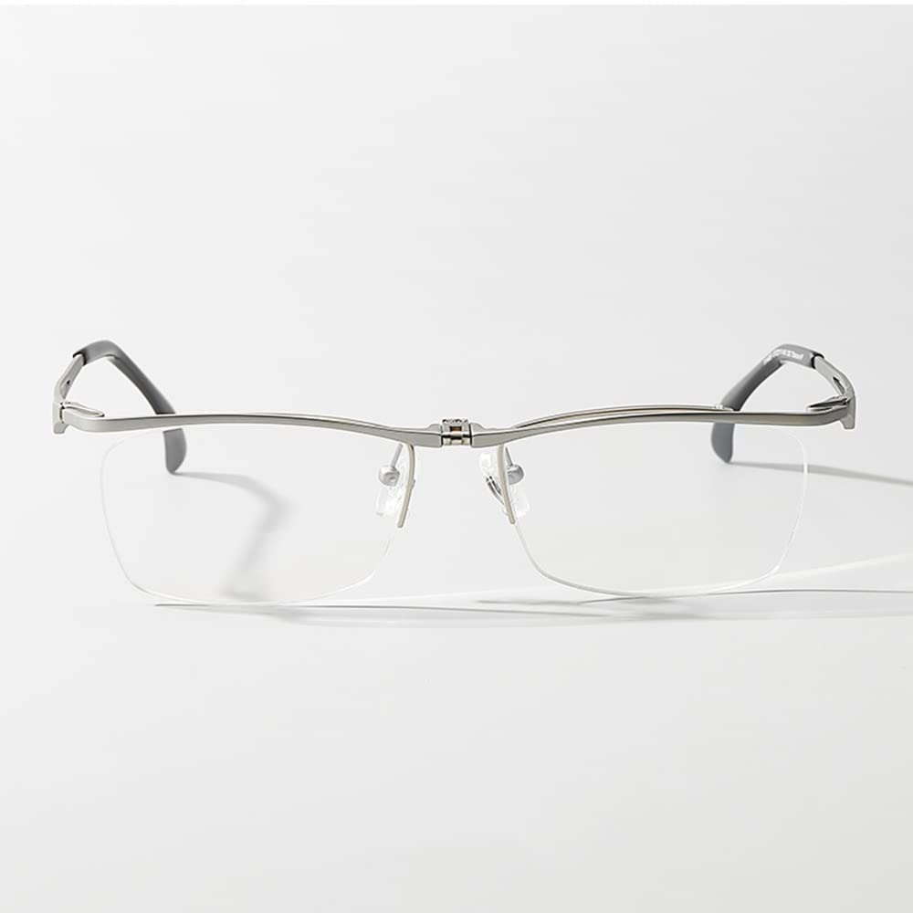 Amazon.com: WEBUP Half Frame Glasses Metal Reading Glasses Half  