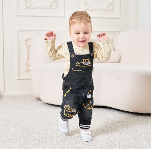 Image of Cute Baby Boy Clothes Suit Toddler Boys' Striped Long Sleeve T-Shirt+Denim Overalls Jumpsuit Pants Outfits Sets
