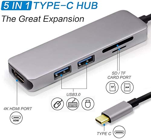 5 in 1 USB tipo C HUB con porte HDMI 4K a 60 Hz