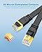 Yauhody CAT 8 Ethernet Cable, 1.5ft 3 Pack High Speed 40Gbps 2000MHz Flat SFTP Network Cable with Gold Plated RJ45 Connector,CAT8 Internet LAN Patch Cord for Gaming,Routers,Modems (1.5ft/3 Pack/Black)