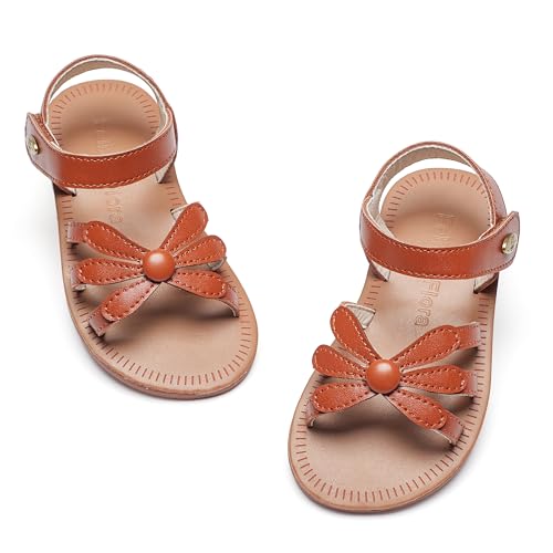 Image of Felix & Flora Toddler Girl Sandals - Flower Girl Dress Shoes Open Toe Little Kid Flats