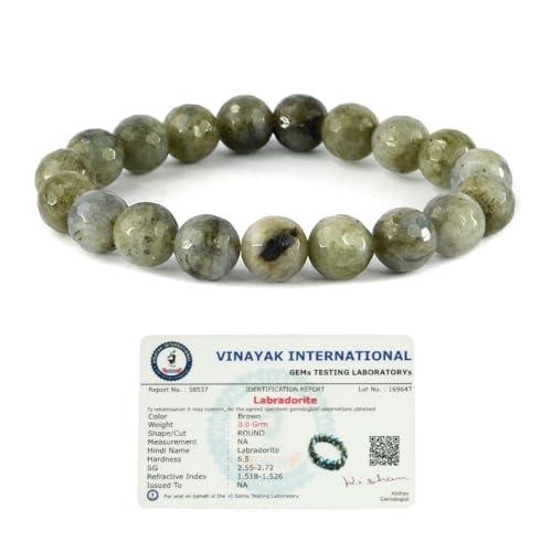 Image of Certified Natural Crystal Stone Diamond Cut /Faceted 10 mm Beads Bracelet for Men & Women | Reiki Charged Gemstone Jewellery | Multiple Stone Variants Available