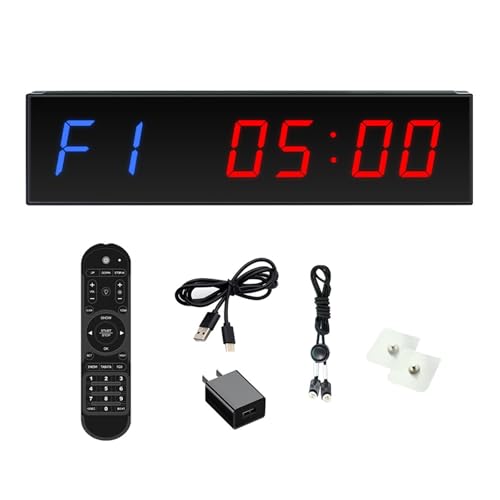 HURRISE Gym Timer, LED Digital Gym Timer, Workout Interval Timer Large Digital Wall Clock for Gym, Countdown Timer for Home Gym Garage Boxing Fitness (US Plug)