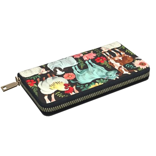 Farm Animal Printed Long Wallet for Women Men Cute Coin Purse with Card Holder2